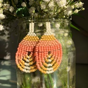 “Strawberry Lemonade” Teardrop Handmade Earrings
